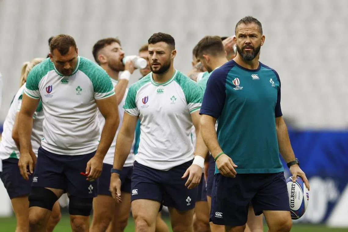 Rugby Union - Rugby World Cup 2023 - Ireland Training - Stade de France, Saint-Denis, France - October 13, 2023 Ireland head coach Andy Farrell during training REUTERS/Gonzalo Fuentes