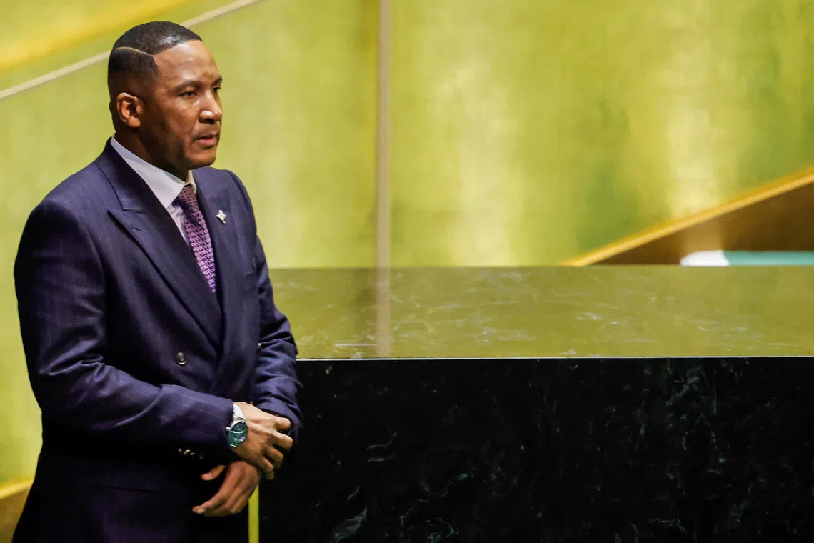 Botswana's President Duma Gideon Boko arrives to address the 80th United Nations General Assembly at U.N. headquarters in New York, U.S., September 25, 2025. REUTERS/Eduardo Munoz