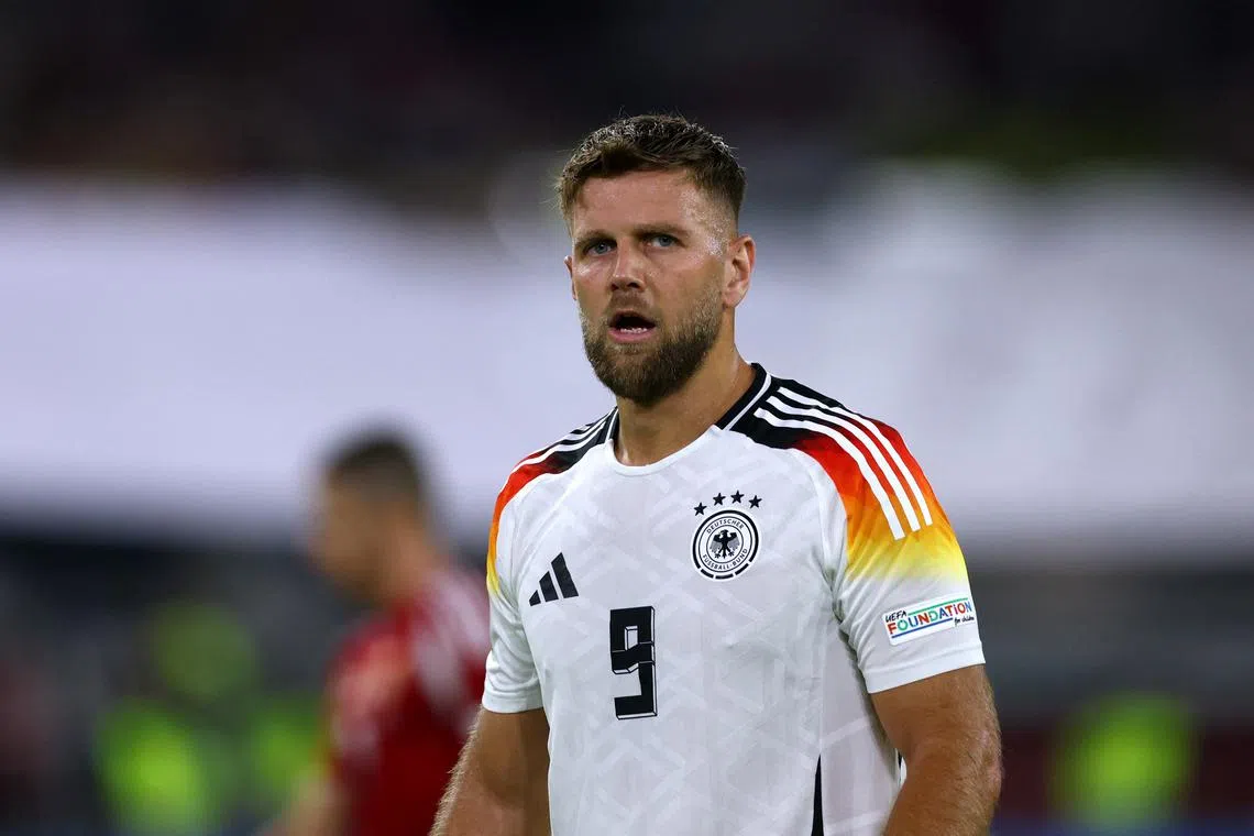 FILE PHOTO: Soccer Football - Nations League - League A - Group 3 - Germany v Hungary - Merkur Spiel-Arena, Duesseldorf, Germany - September 7, 2024 Germany's Niclas Fullkrug REUTERS/Thilo Schmuelgen/File Photo