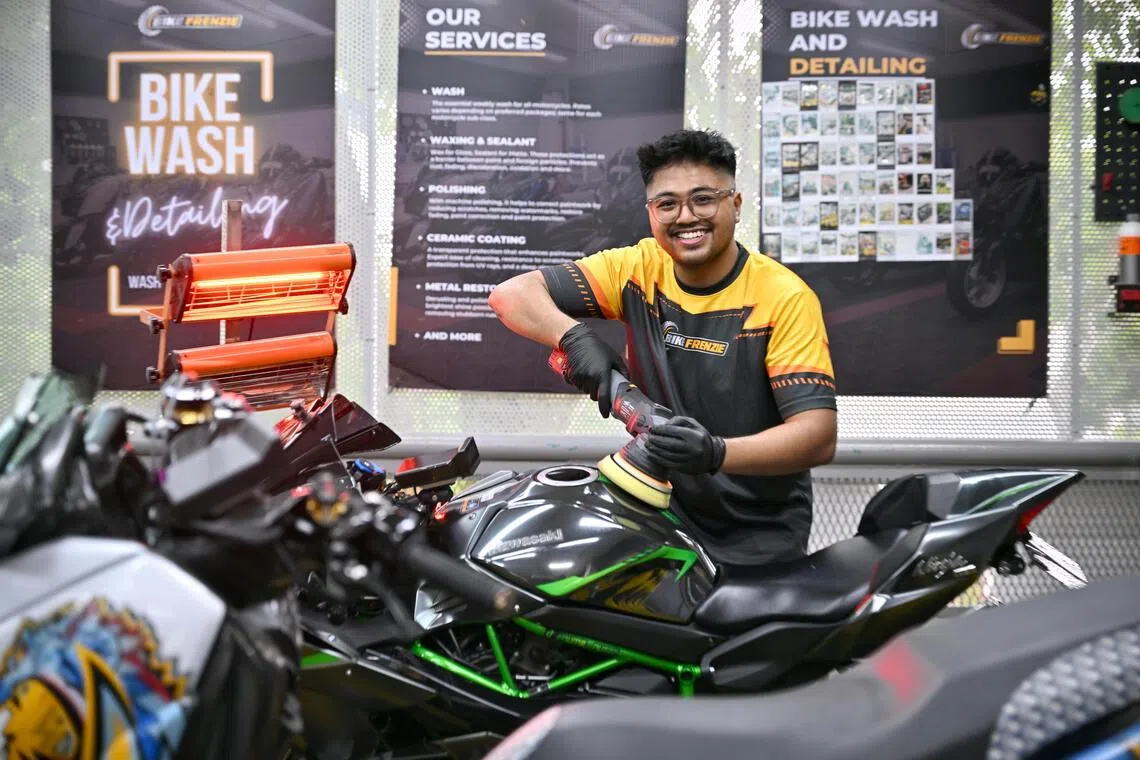 Mr Aniq Nazirul, 26, owner of Bike Frenzie at Safra Tampines.
