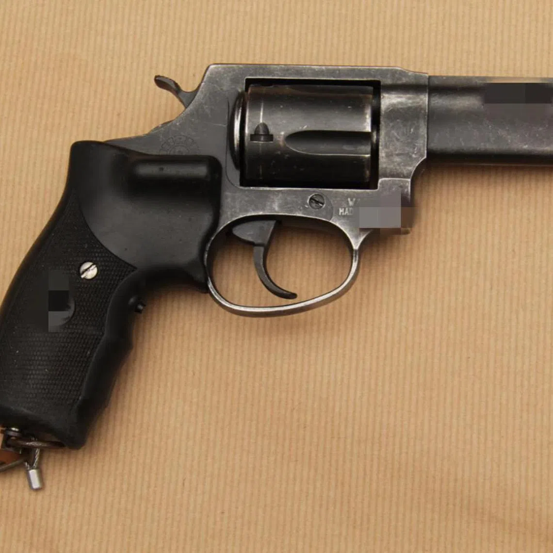 The firearm which was seized during the operation. Mahadi Muhamad Mukhtar, 38, was carrying a firearm during an armed robbery at Jurong Gateway Road on April 12, 2021.