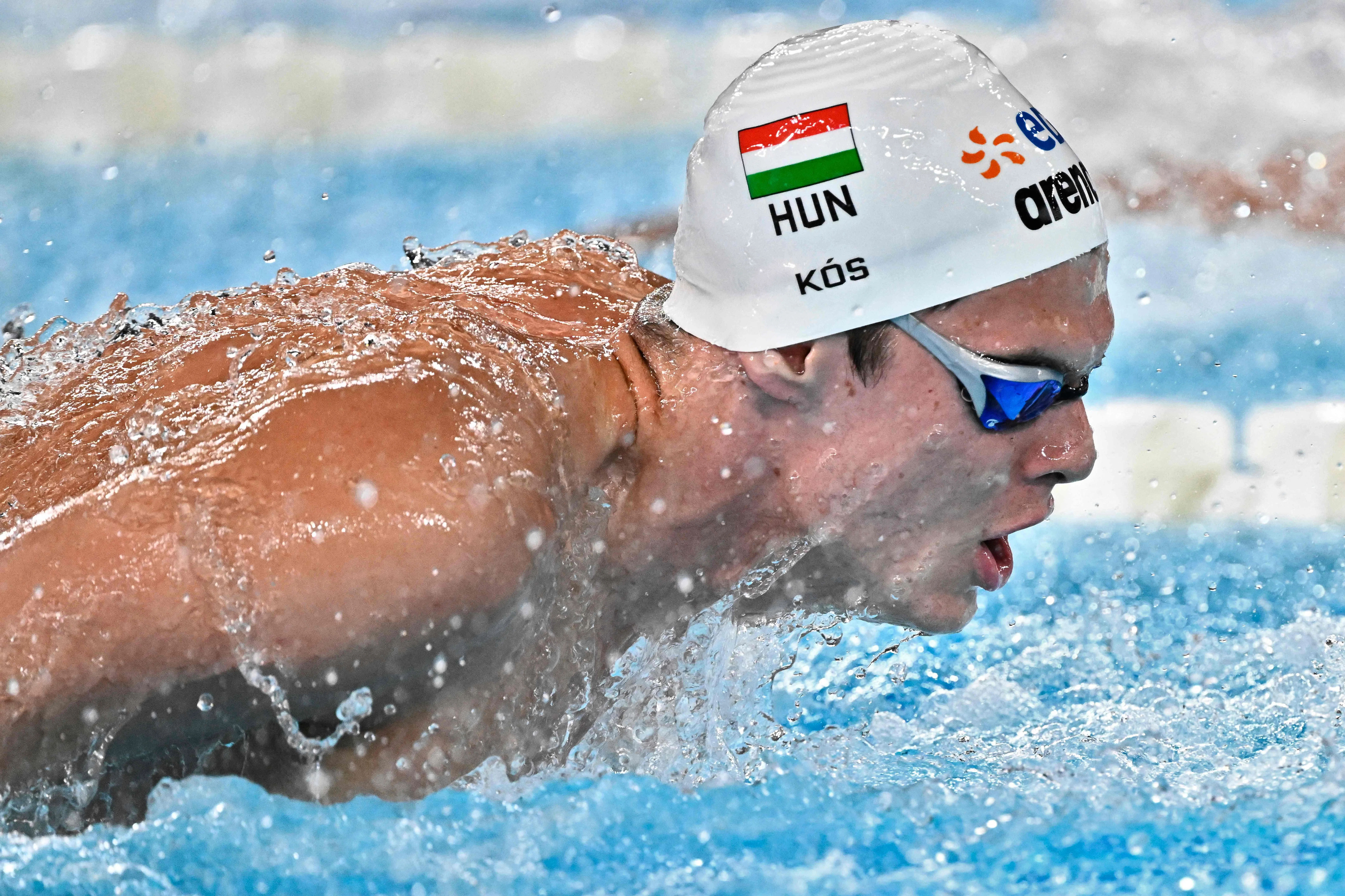 Hungary’s Hubert Kos competing in the final of the men’s 200m individual medley at the European championships in Paris, on Aug 16.