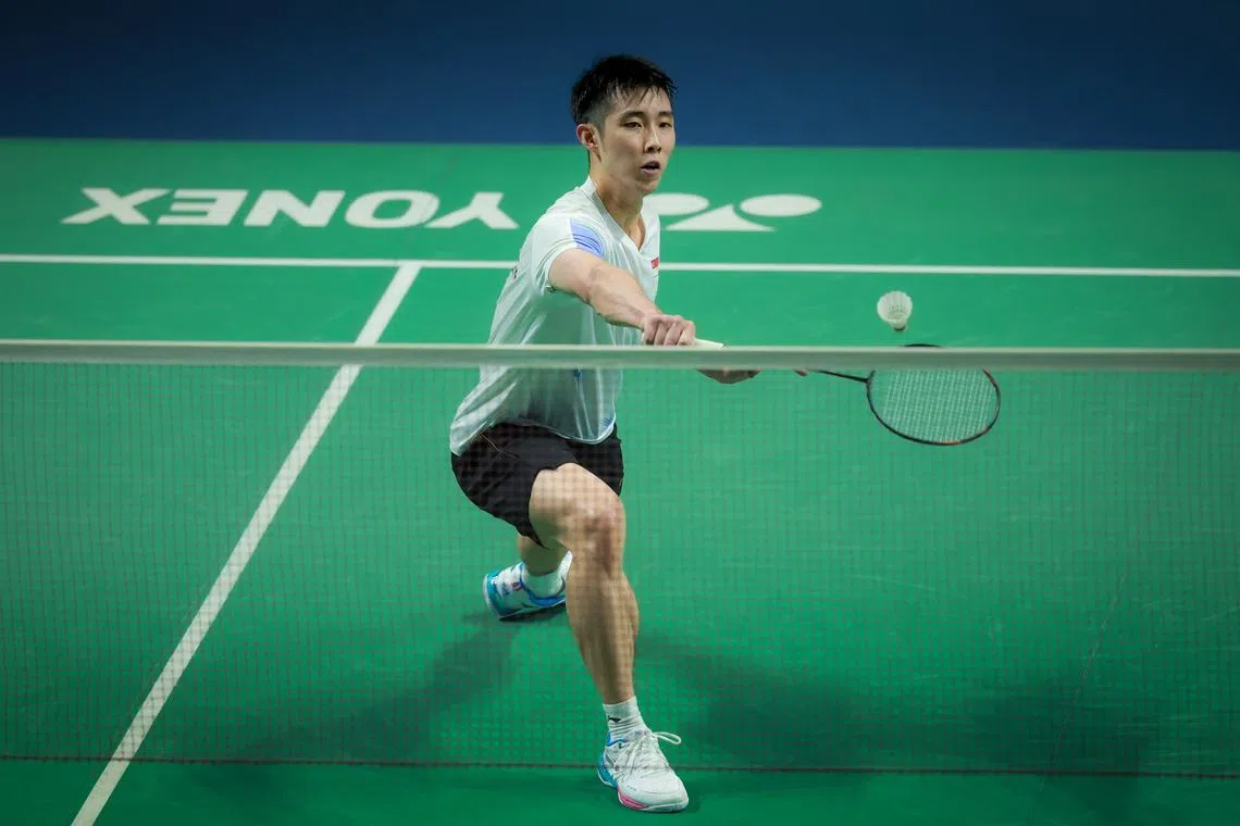National badminton star Loh Kean Yew at the Thammasat University Gymnasium during the Thailand Southeast Asian Games in Bangkok, on Dec 7, 2025.