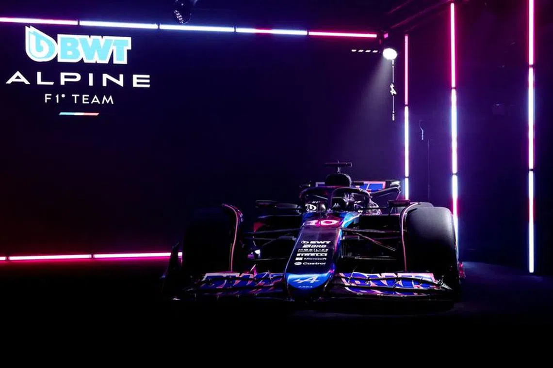 Formula One F1 - Alpine Car Launch - Enstone, Britain - February 7, 2024 General view of the new Alpine car during the launch Action Images via Reuters/Andrew Boyers