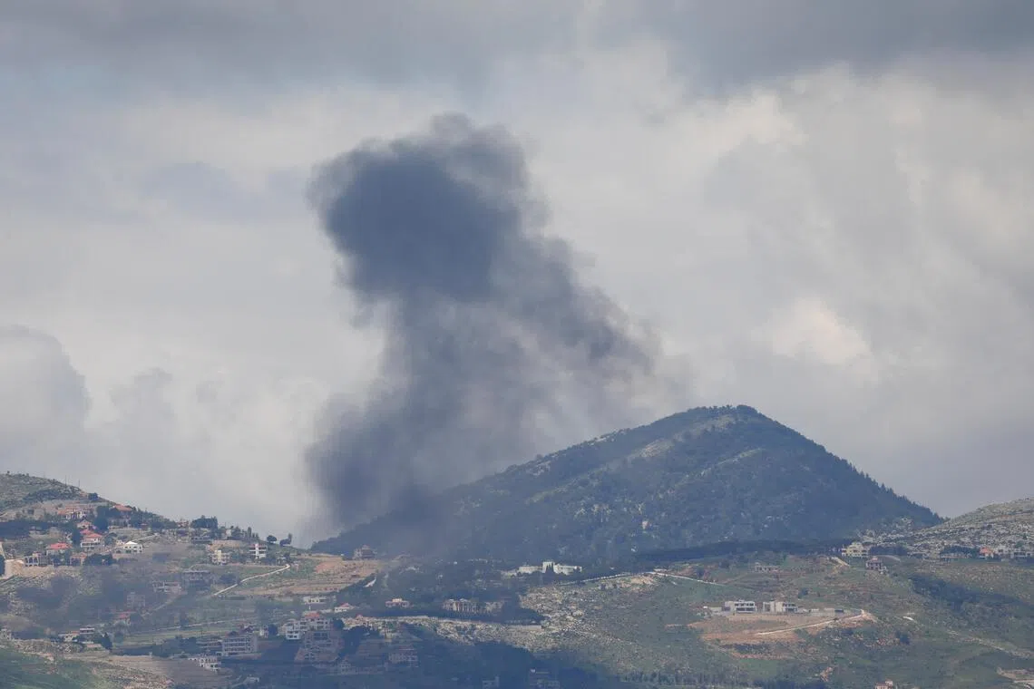 Smoke rises in southern Lebanon as seen from Marjayoun, May 6. 