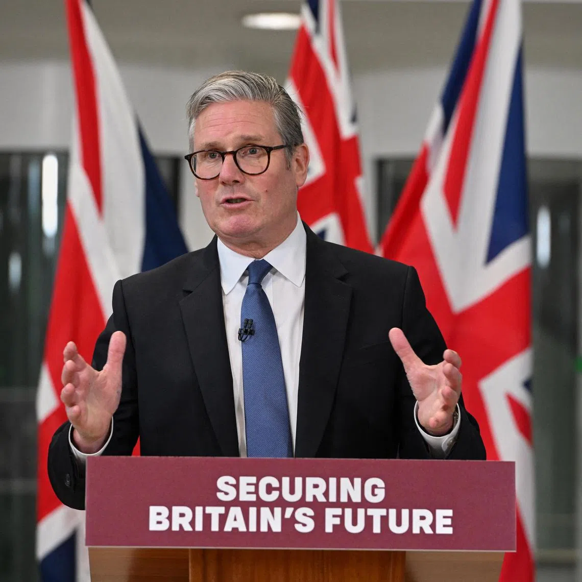 Britain’s Prime Minister Keir Starmer speaking at a press conference on May 22, after signing a deal to cede sovereignty of the Chagos Islands to Mauritius, under which it retains control of the strategically important US-UK air base on Diego Garcia, the largest island of the Indian Ocean archipelago.