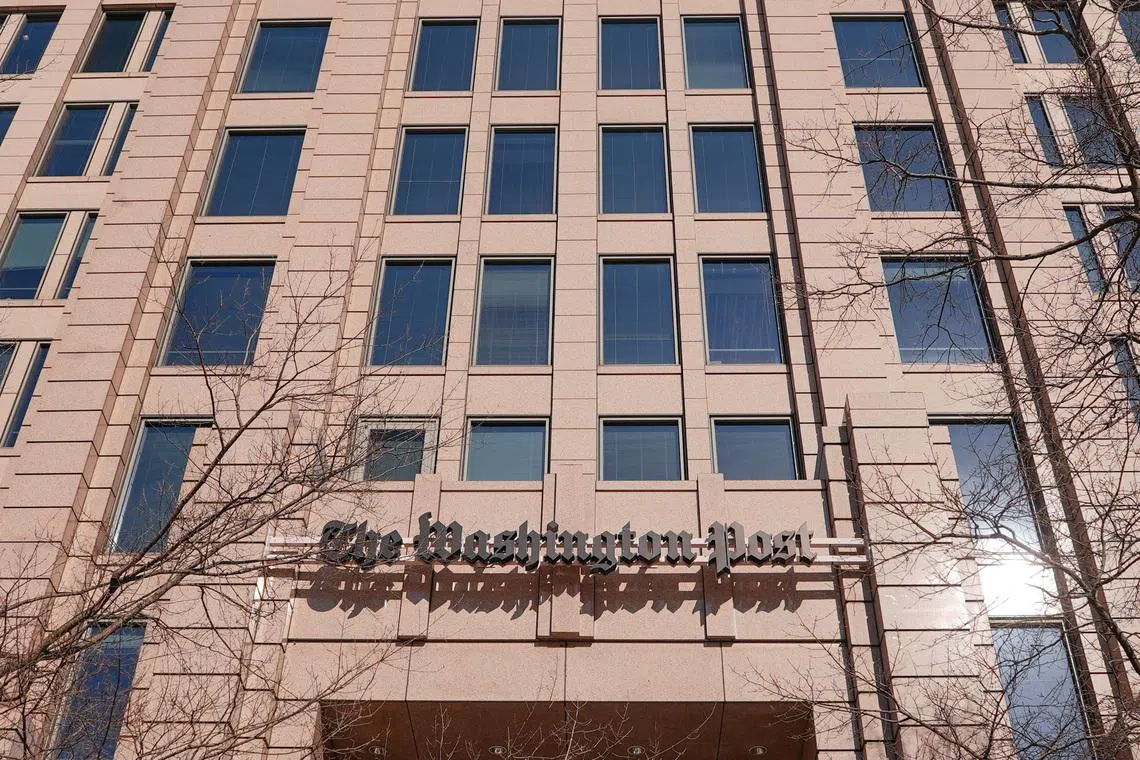 A view of The Washington Post building ahead of a 'Save the Post' rally by union members and supporters outside The Washington Post after widespread layoffs were announced, in Washington, D.C., U.S., February 5, 2026. REUTERS/Ken Cedeno