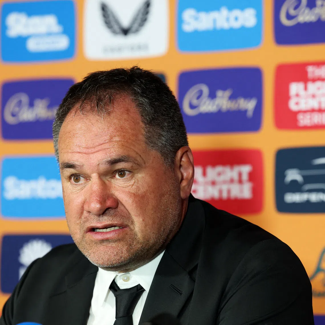 Rugby Union - Bledisloe Cup - Australia v New Zealand - Accor Stadium, Sydney, Australia - October 17, 2026 New Zealand coach Dave Rennie during the press conference after the match REUTERS/Hollie Adams