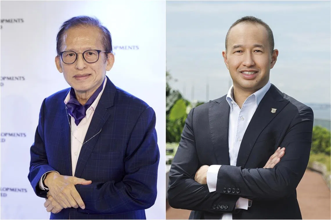 CDL executive chairman Kwek Leng Beng (left) filed court papers against his son and group CEO, Mr Sherman Kwek, on Feb 26.