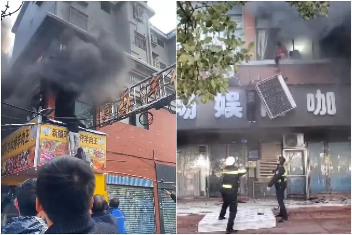 The fire broke at a store in Xinyu, Jiangxi province, at 3.24pm on Jan 24.