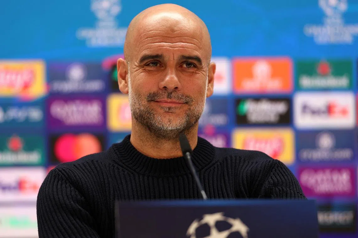 Soccer Football - Champions League - Manchester City Press Conference - Etihad Campus, Manchester, Britain - February 18, 2025 Manchester City's Pep Guardiola during a press conference Action Images via Reuters/Violeta Santos Moura
