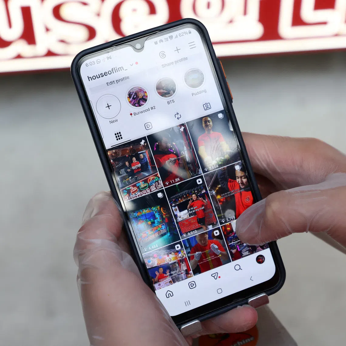 Dimi Heryxlim, 15, a social media content creator, displaying his Instagram page. Losing access to his social media accounts "will be a bad thing", he said.