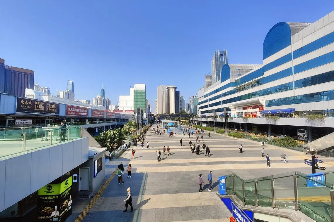 View of Shenzhen from the Lo Wu border crossing 