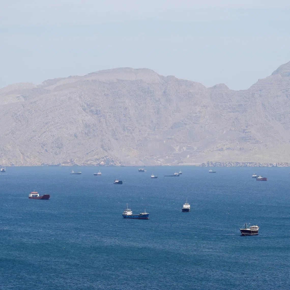 Vessels in the Strait of Hormuz, Musandam, Oman, April 27, 2026. REUTERS/Stringer