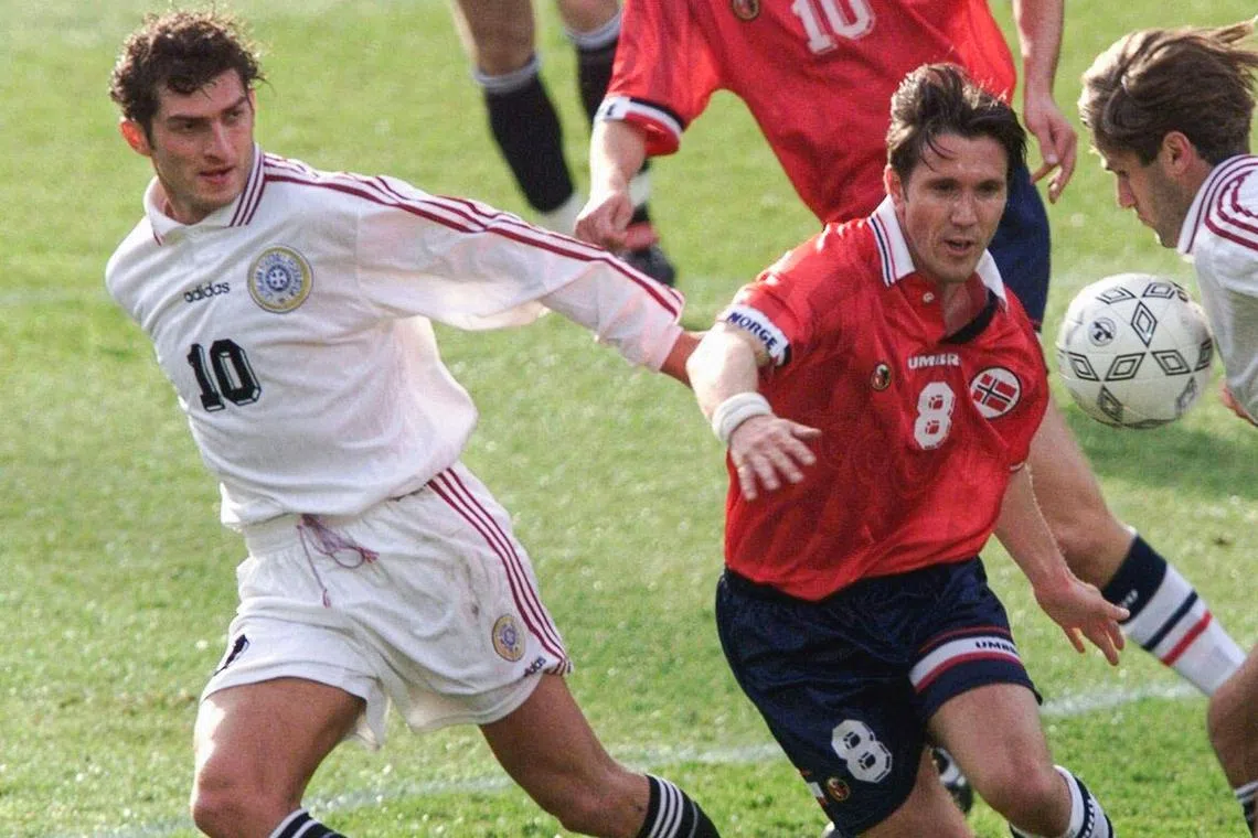 Mr Mikhail Kavelashvili (left), nominated to become Georgia's next president,  played briefly for Manchester City.