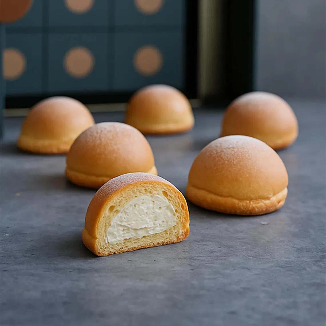 Pantler's Moon Buns are light like souffle and filled with custard made with Japanese eggs

