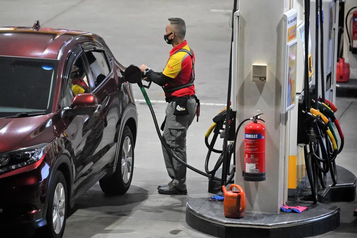 An SPC petrol station in Punggol.  After breaching $4 a litre earlier this year, petrol prices are heading south now.