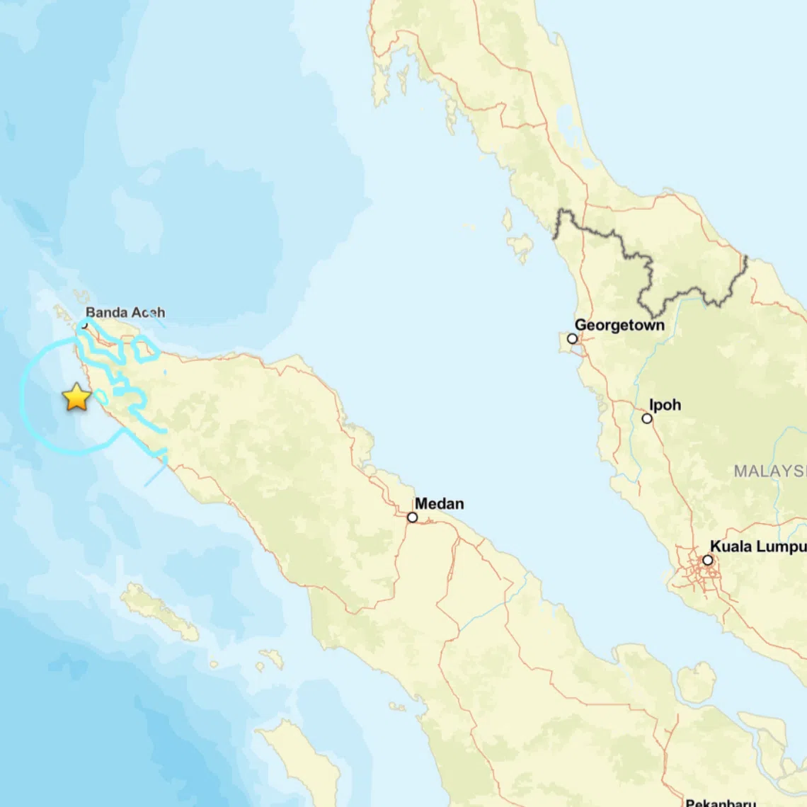 The tremors from the earthquake may be felt in the western states of Peninsular Malaysia, but there is no tsunami threat to the country.