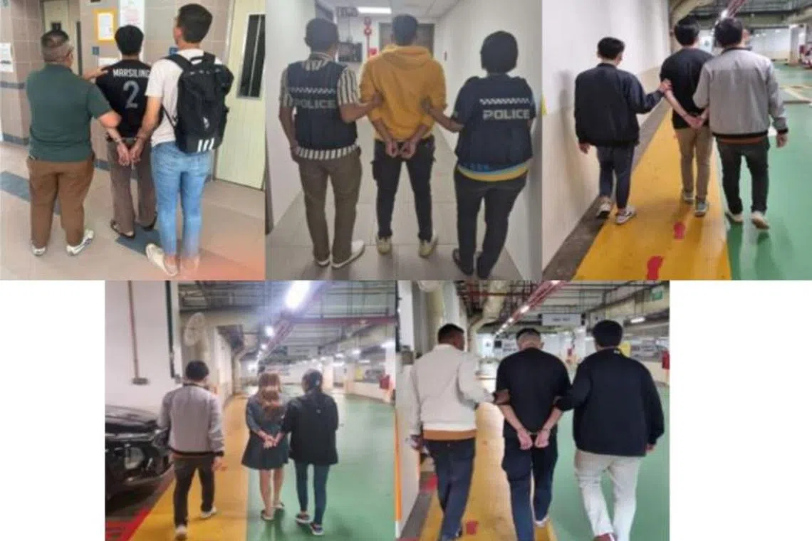 The suspects were rounded up after a week-long islandwide anti-scam enforcement operation.