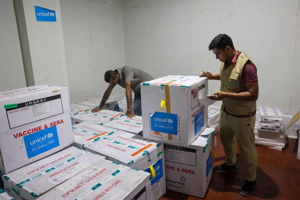 UNRWA officials said they hoped to deliver the first vaccines to children in Gaza starting Aug 31.