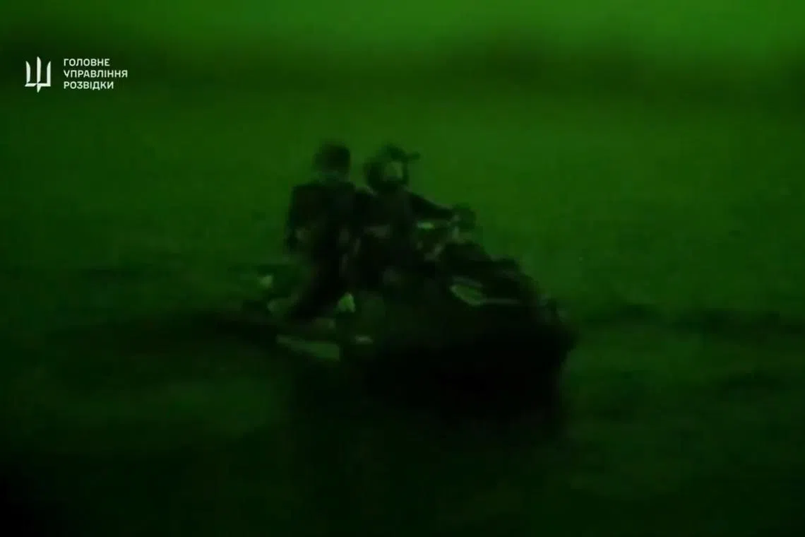 Ukrainian forces released a video of the raid on the Russian-occupied Tendra Spit, in the north-west of the Black Sea.