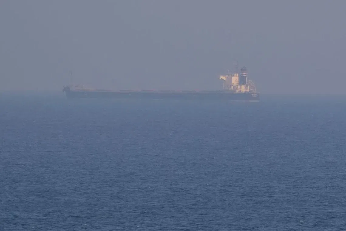 FILE PHOTO: A grain ship carrying Ukrainian grain is seen in the Black Sea, amid Russia's attack on Ukraine, near Ukrainian port of Odesa, Ukraine November 2, 2022. REUTERS/Serhii Smolientsev/File Photo