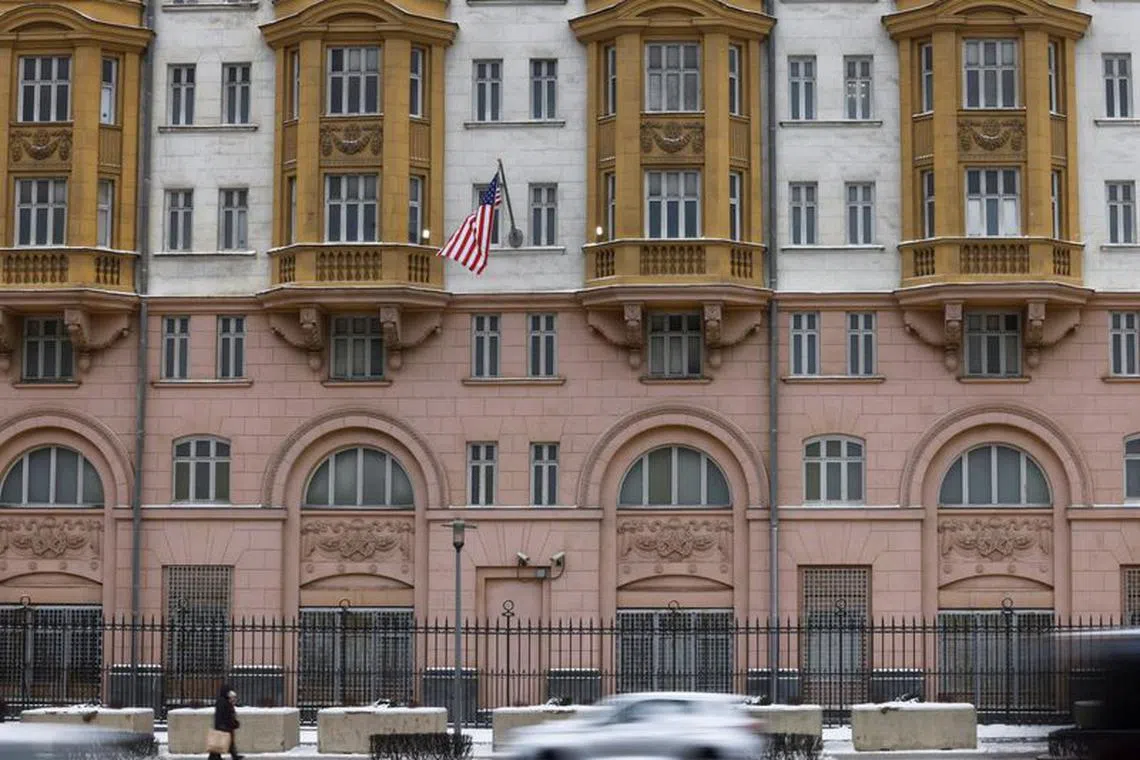 A view shows the U.S. Embassy in Moscow, Russia February 13, 2023. REUTERS/Evgenia Novozhenina/File photo