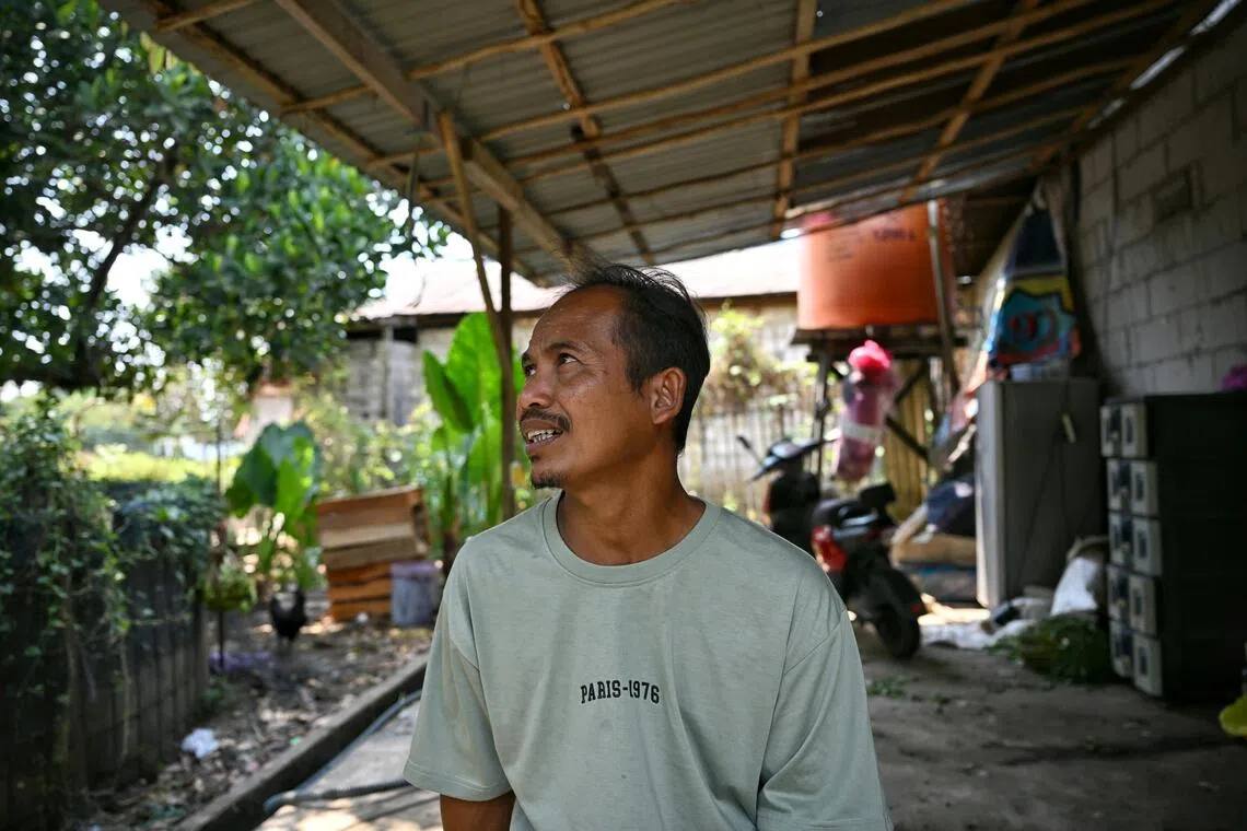 Indonesian farmer Adi Siswoyo, 43, at his home in Banjarbaru. He said he has lost an estimated 13.5 million rupiah (S$979) as a result of the wildfires.