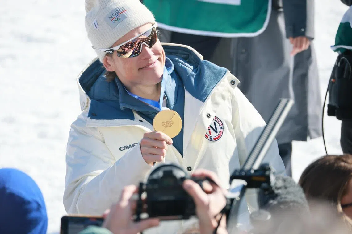 Norwegian cross-country skier Johannes Klaebo wins a Winter Olympic record ninth gold