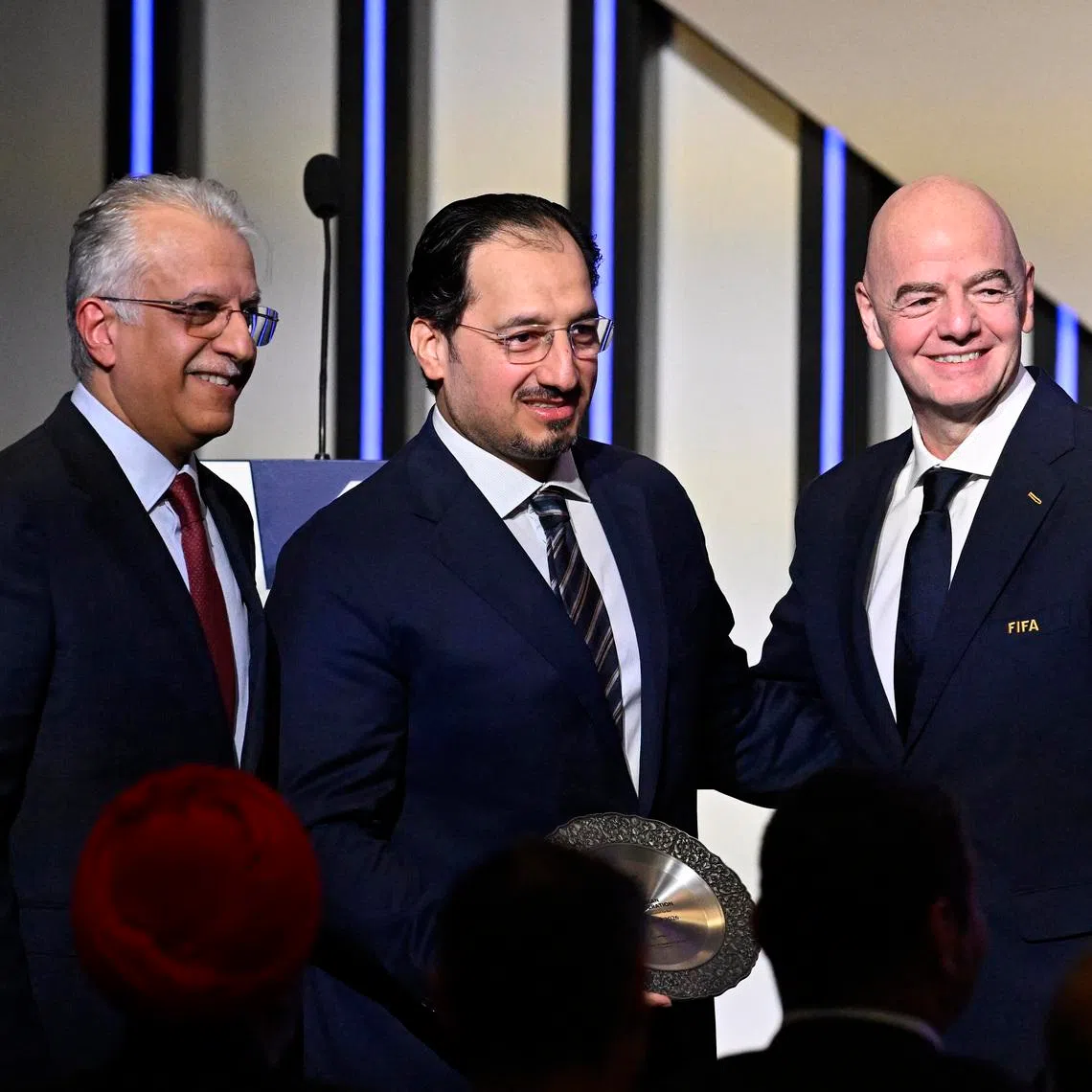President of the Saudi Arabian Football Federation Yasser Al Misehal (centre) ad been in the role for seven years.