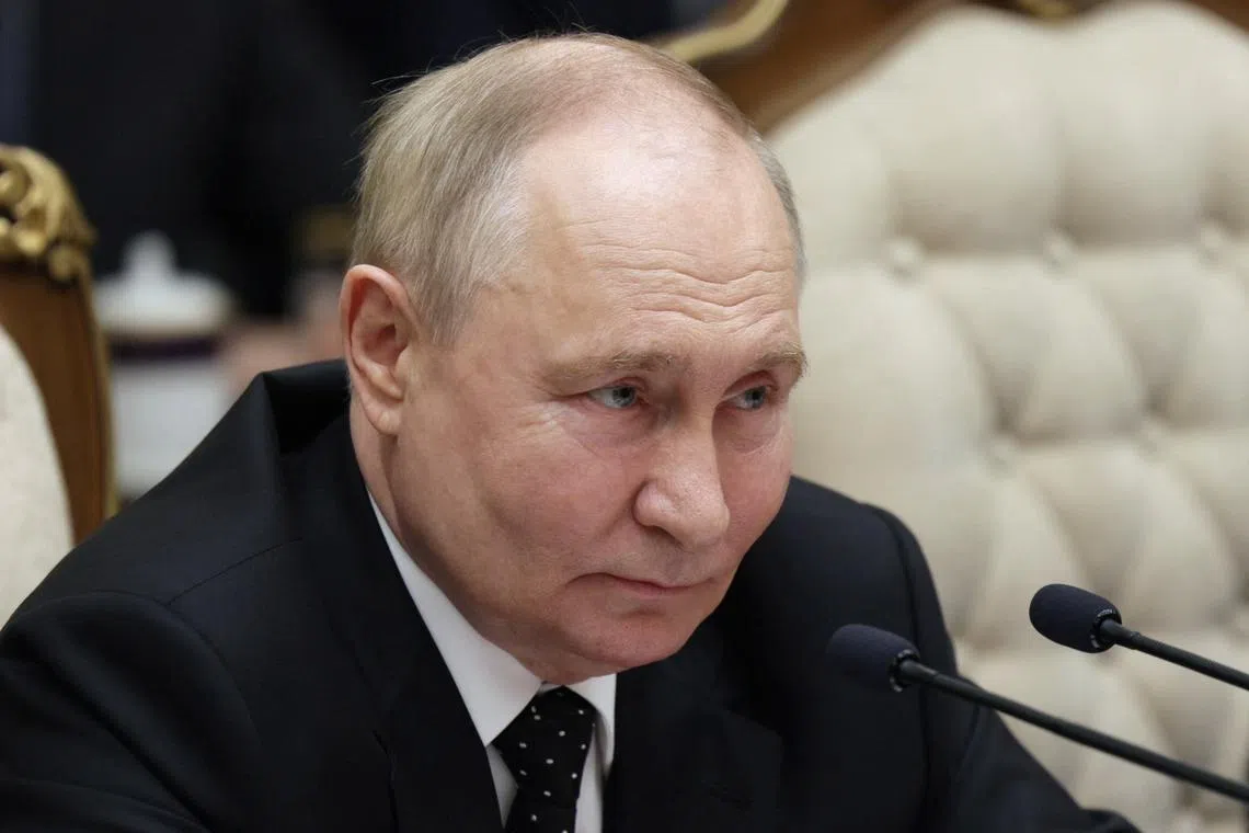 Russia's President Vladimir Putin looks on during talks with North Korea's leader Kim Jong Un in Pyongyang, North Korea June 19, 2024. Sputnik/Gavriil Grigorov/Pool via REUTERS