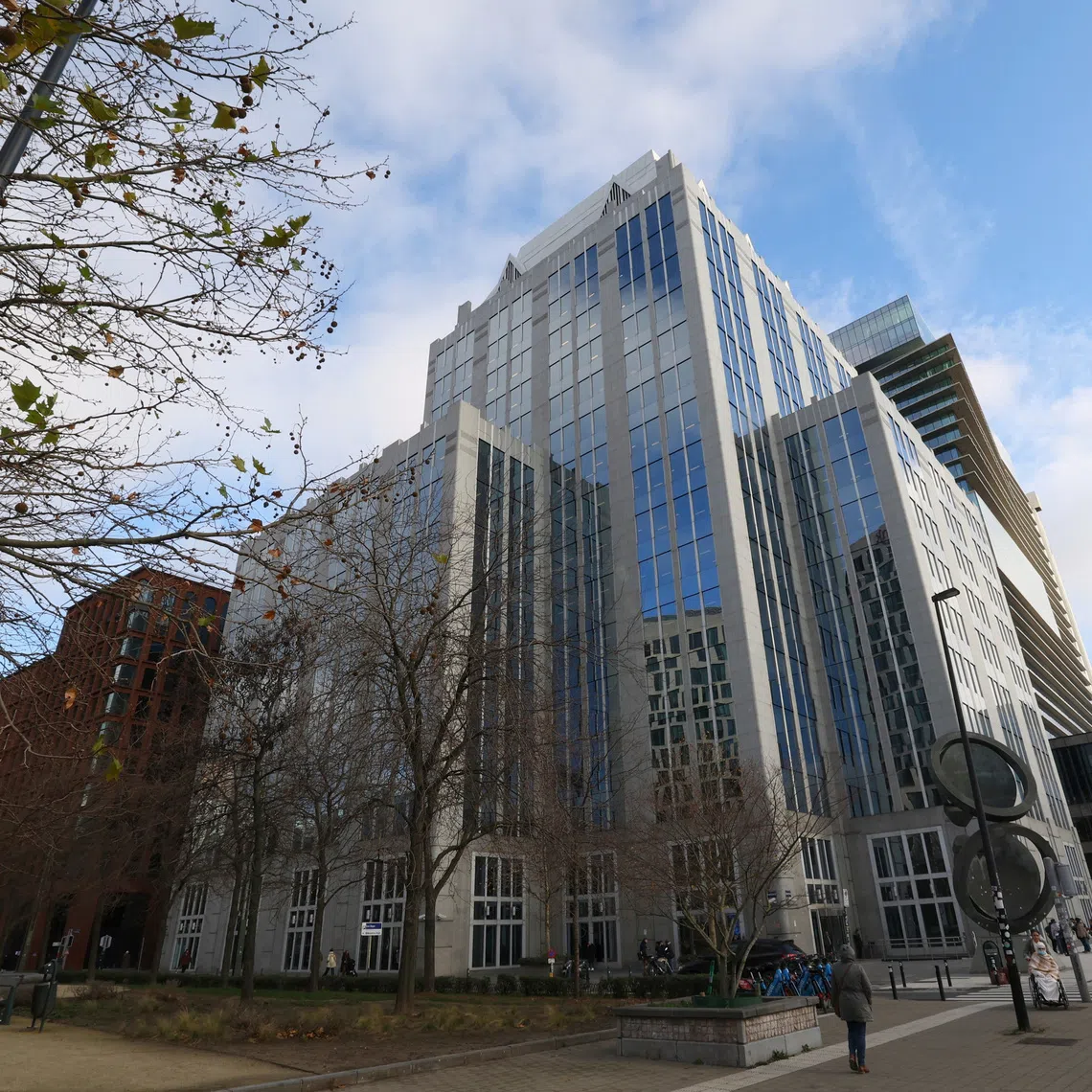 The headquarters of Euroclear, a Belgium-based central securities depository financial institution where the frozen Russian assets are held, in Brussels, Belgium December 5, 2025.  REUTERS/Yves Herman