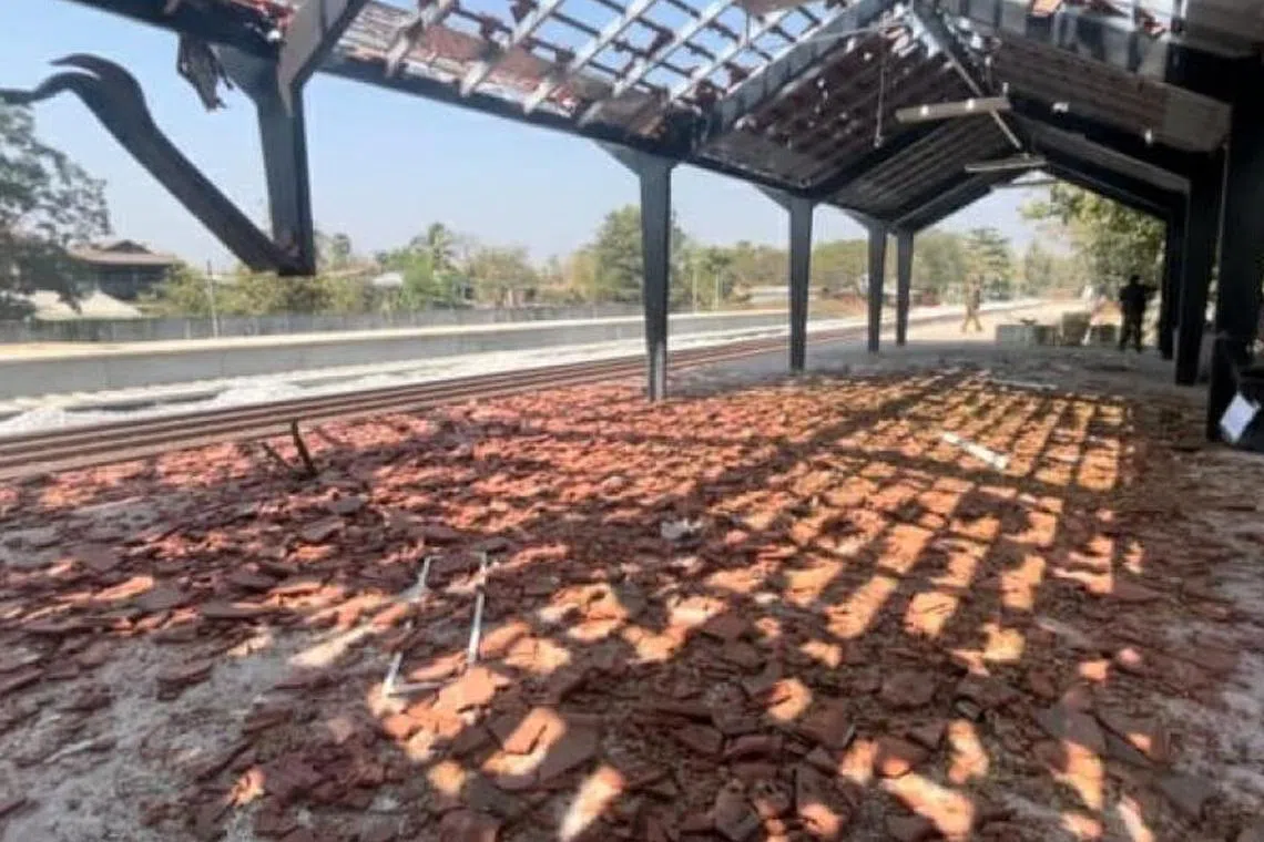 The blast hit a station at Nyaunglaybin township in Bago region.