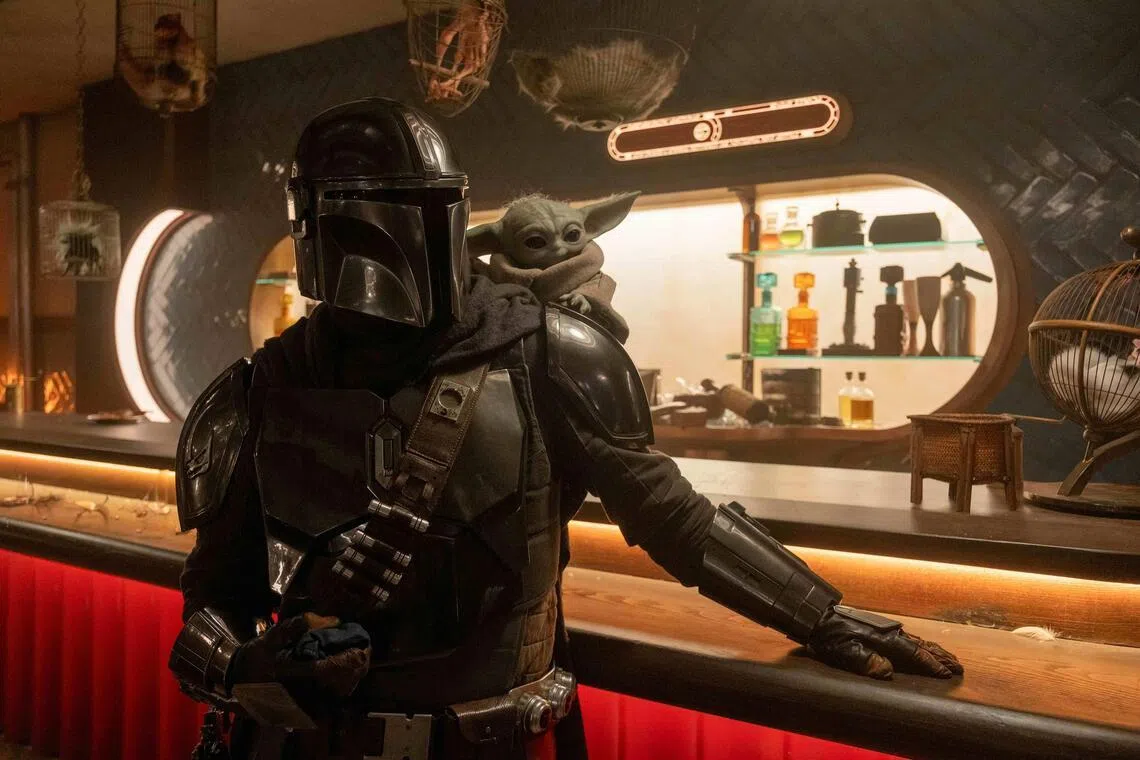 Pedro Pascal in costume for The Mandalorian And Grogu.