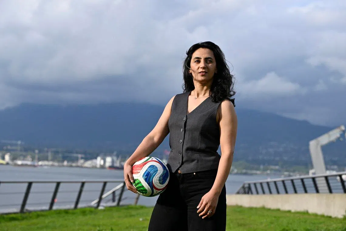 Soccer Football - 36th AFC Annual Congress - Vancouver Convention Centre, Vancouver, Canada - April 28, 2026 Khalida Popal, founder of the Afghanistan women's national soccer team, poses during the congress REUTERS/Jennifer Gauthier