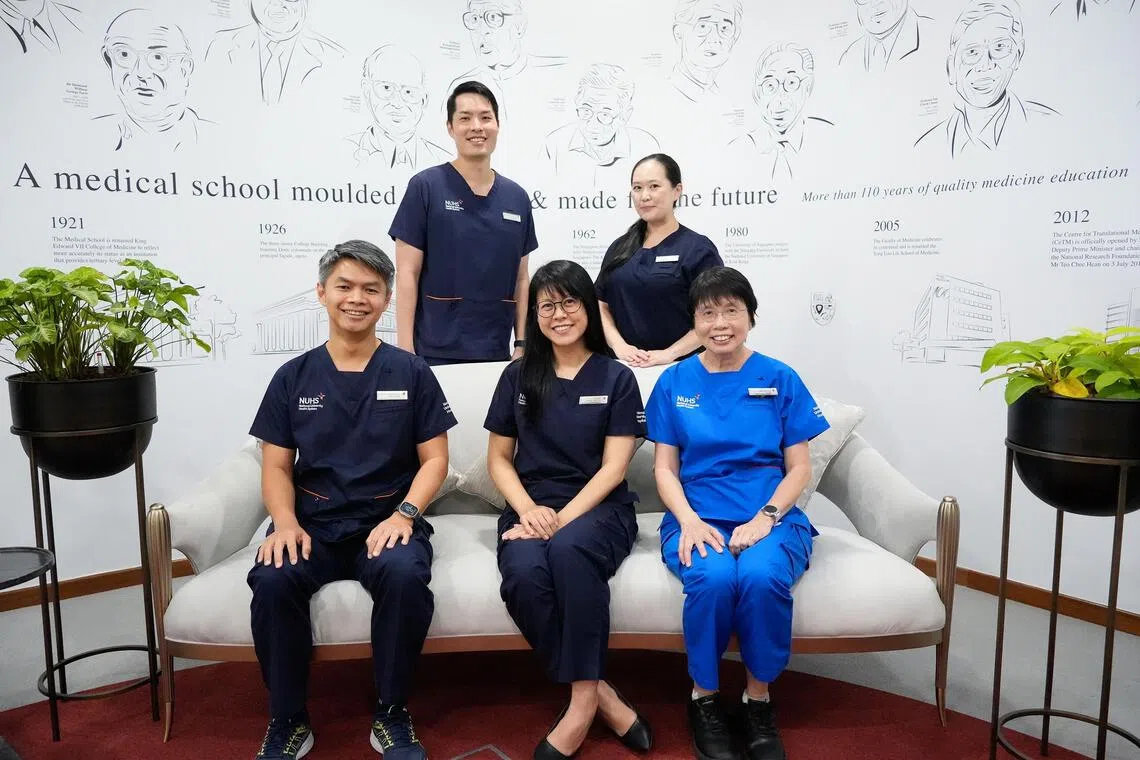 (Clockwise from top left) Adjunct Associate Professor Samuel Ow, who leads the project, with Dr Ada Teo, Ms Lim Suan Tee, Adjunct Associate Professor Amelia Santosa and Adjunct Associate Professor Adrian Kee.