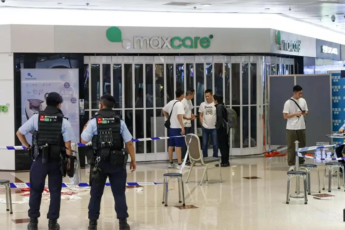 The suspect repeatedly stabbed one of his victims in an attack that went on for nearly a minute.