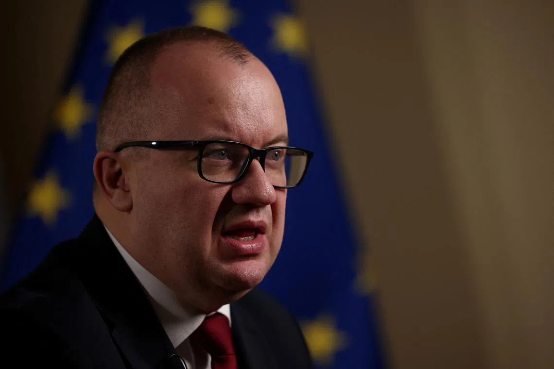 FILE PHOTO: Polish Minister of Justice Adam Bodnar speaks during an interview with Reuters in Warsaw, Poland, February 6, 2024. REUTERS/Kacper Pempel/File Photo