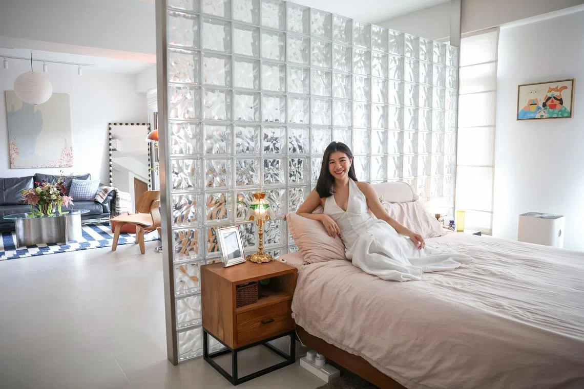 Fiona Ng in the bedroom of her BTO flat in the Bidadari neighbourhood.