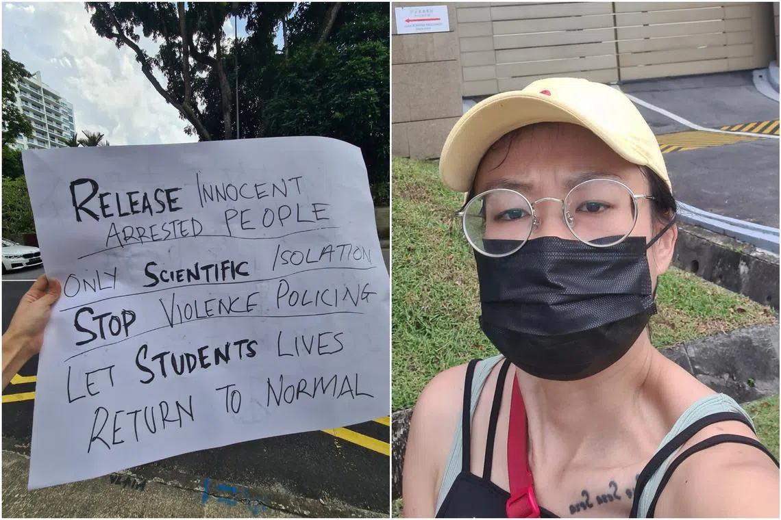 The police were alerted to the incident outside the Embassy of China at about 12.55pm on Monday.