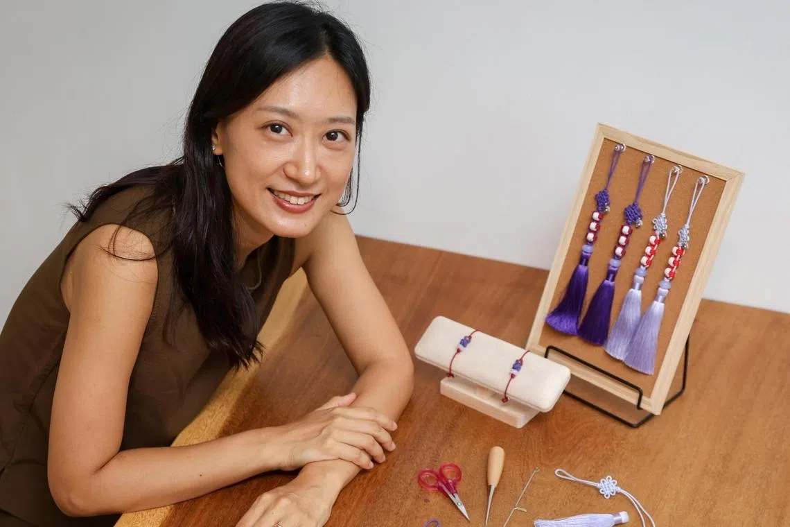 South Korean Suna Kim sells handmade BTS-inspired norigae, a traditional Korean ornamental accessory, and bracelets from her home. 