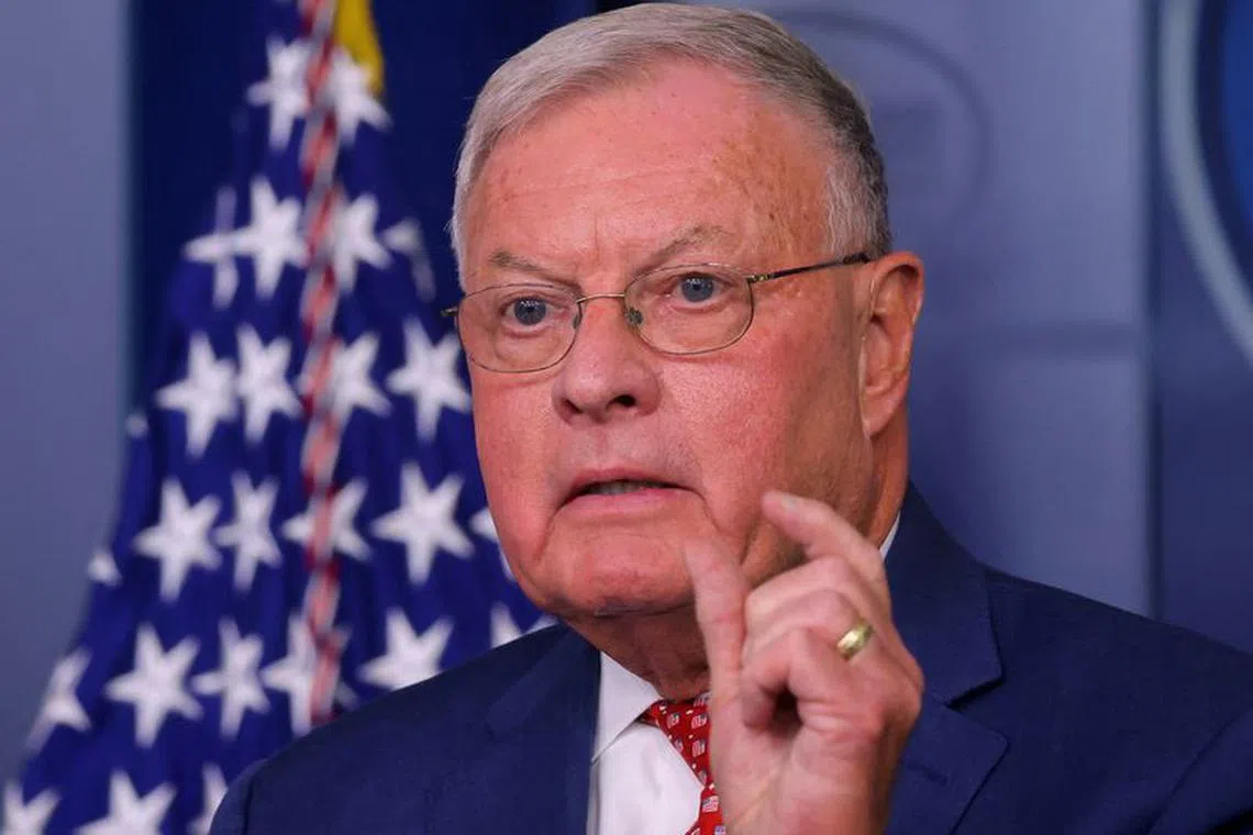 FILE PHOTO: Keith Kellogg, national security adviser to Vice President Mike Pence, speaks to reporters during a daily press briefing at the White House in Washington, U.S., September 22, 2020. REUTERS/Carlos Barria/File Photo