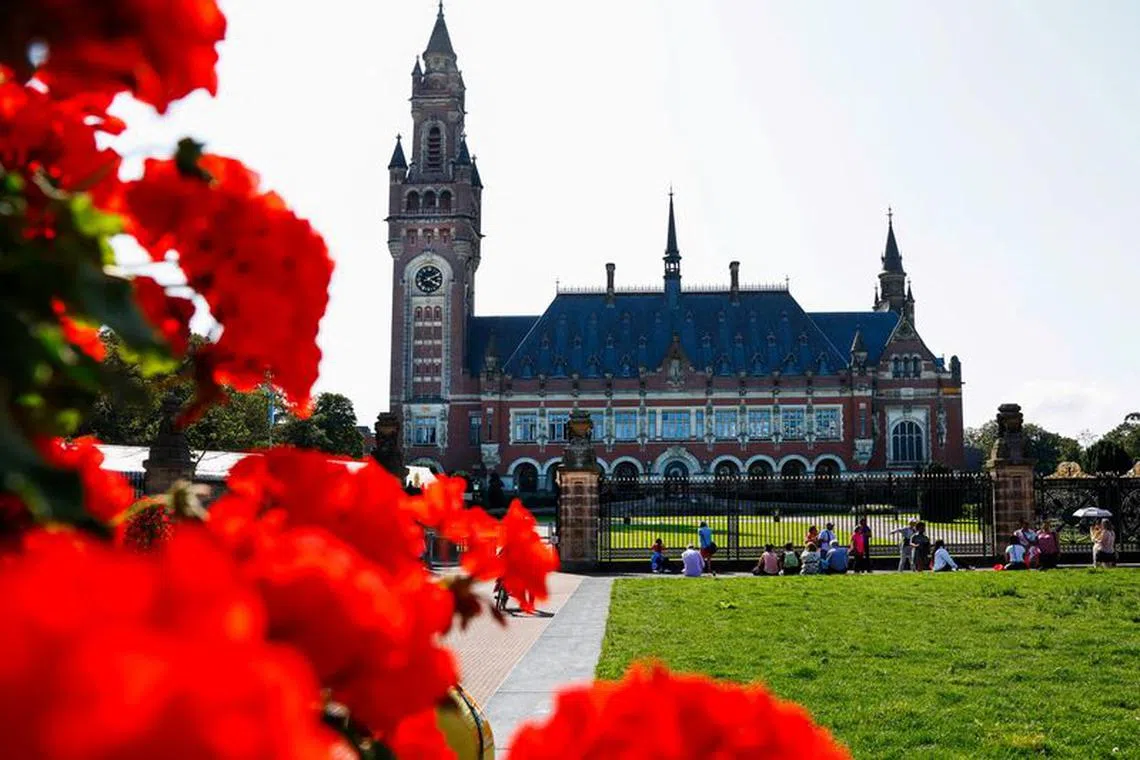 FILE PHOTO: A general view of the International Court of Justice (ICJ) in The Hague, Netherlands August 22, 2023. REUTERS/Piroschka van de Wouw/File Photo
