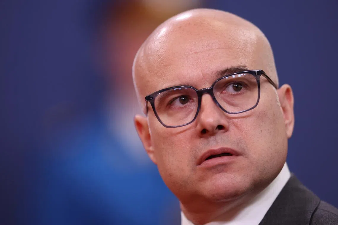 FILE PHOTO: Serbian Prime Minister Milos Vucevic attends a meeting of the Chinese and Serbian presidents at the Palace of Serbia in Belgrade, Serbia, May 8, 2024. REUTERS/Marko Djurica/File Photo