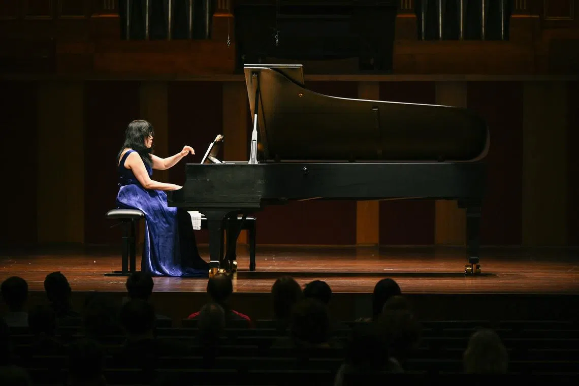 Pianist Kyoko Hashimoto played at the Victoria Concert Hall on June 27 as part of the Singapore International Piano Festival. 