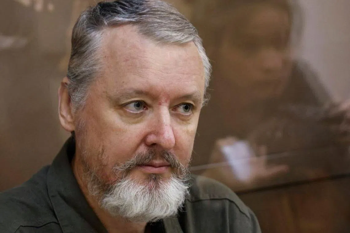 Russian nationalist Kremlin critic and former military commander Igor Girkin, also known as Igor Strelkov, who is charged with inciting extremist activity, sits behind a glass wall of an enclosure for defendants during a court hearing to consider an appeal against his detention, in Moscow, Russia August 29, 2023. REUTERS/Maxim Shemetov