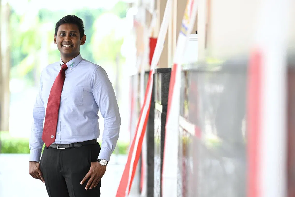 CNB DSP 2 Parthiban s/o Mathevanan who received a Home Team Individual award at the Home Team National Day Observance Ceremony 2023.