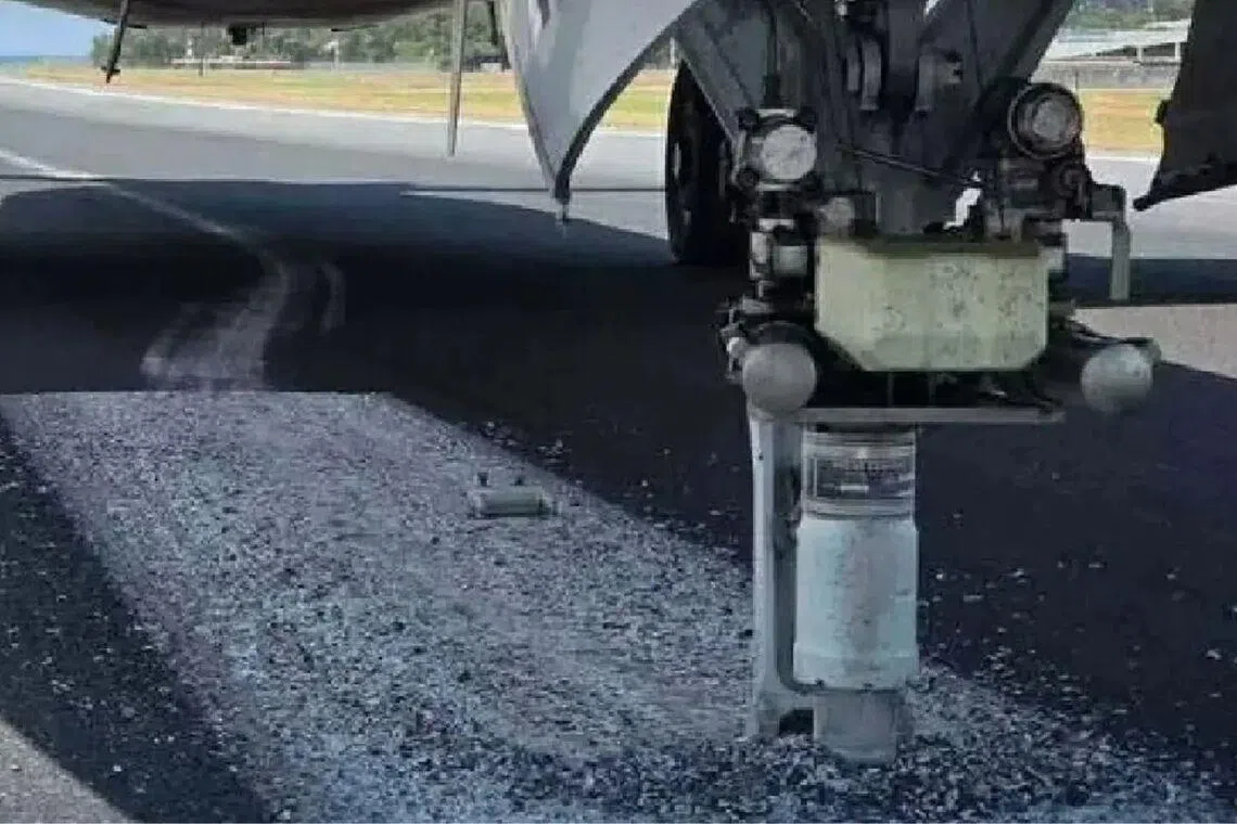 Air India Express Flight AXB938 arriving from Hyderabad suffered damage to its landing gear as it hit the runway, Phuket airport said in a statement.