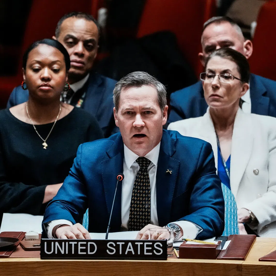 United States Ambassador to the United Nations Mike Waltz speaks during a Security Council meeting to discuss 'ongoing U.S. aggression' against Venezuela, at U.N. headquarters in New York City, U.S., December 23, 2025. REUTERS/Eduardo Munoz