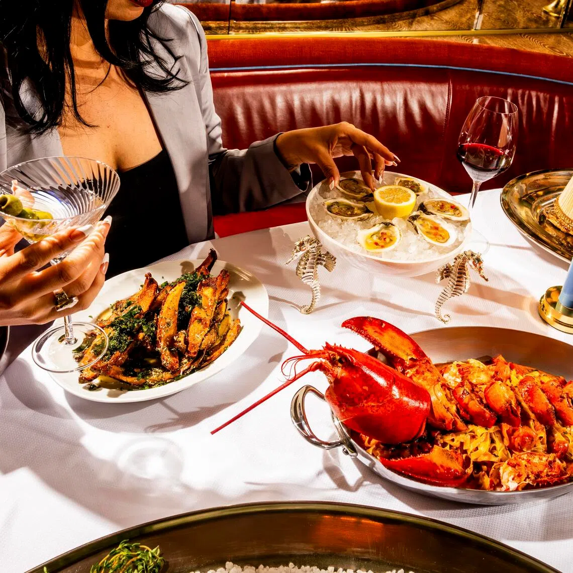 The new Carbone Riviera in Las Vegas has several markers of luxury: two-pound lobsters, fish flown in from Europe and a private yacht.